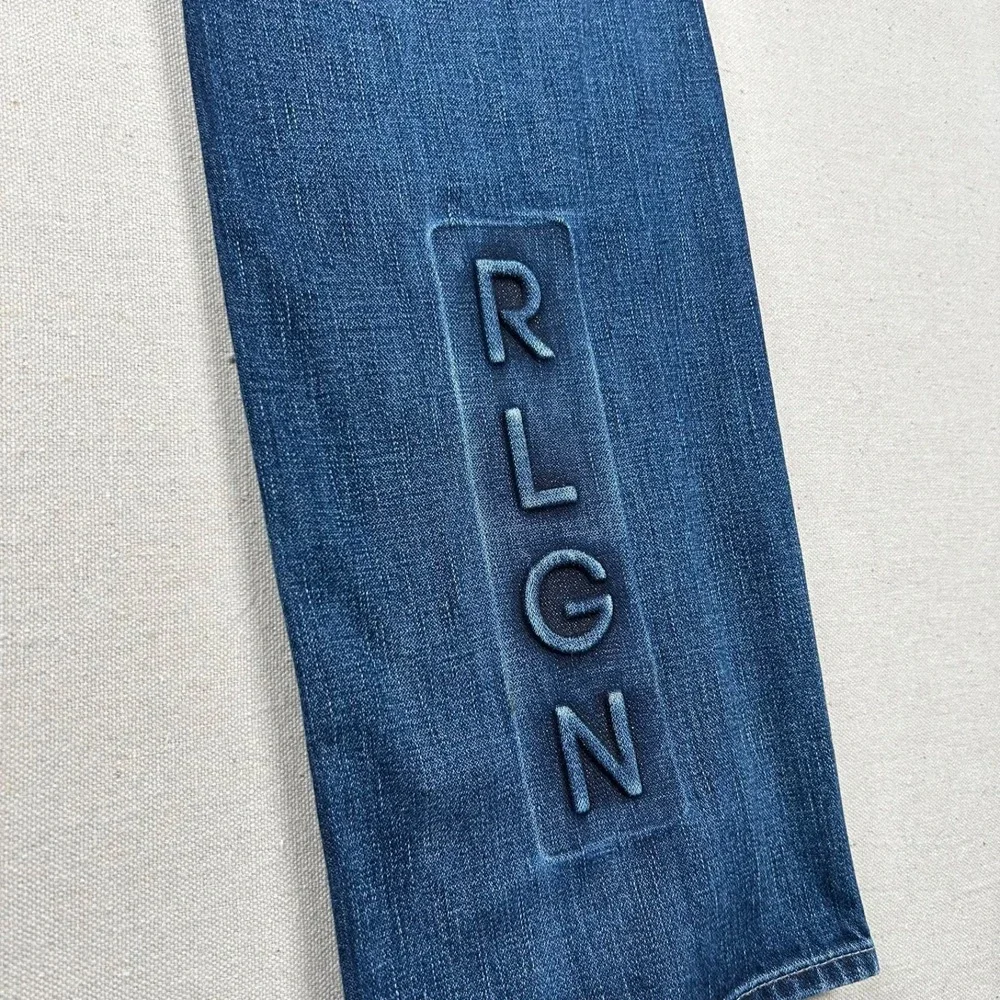True Religion Ricky Jeans Mens 38 (fits 39x34) Relaxed Straight Flaps Embossed